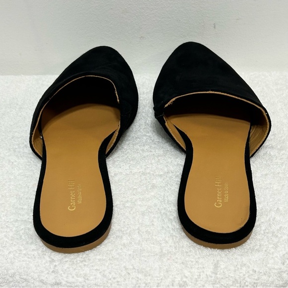 Garnet Hill Essential Iris Mules Black Leather Suede - Picture 6 of 15